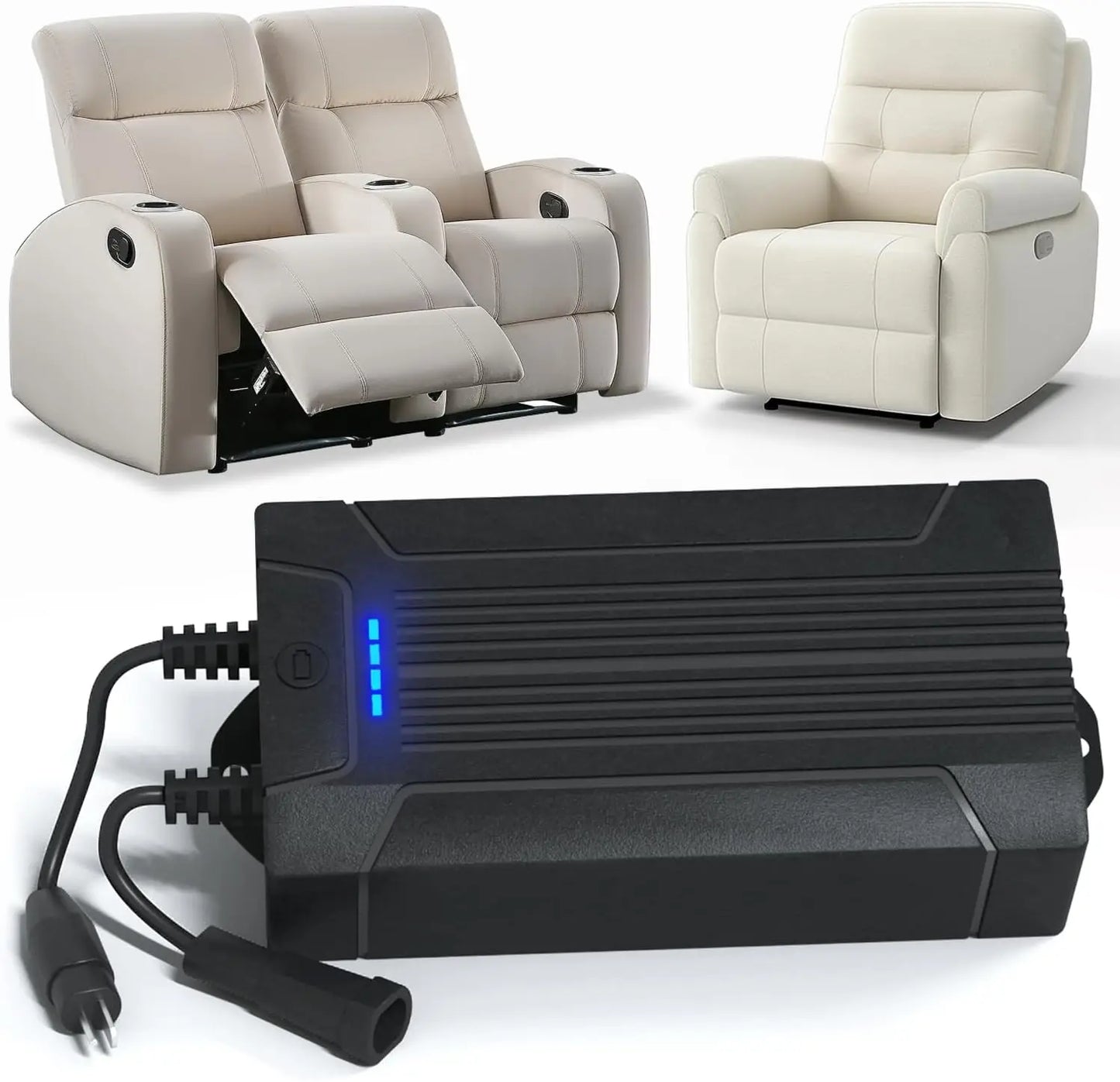 Universal Recliner Battery Pack – Rechargeable 2-Pin Power Supply for Power Recliners